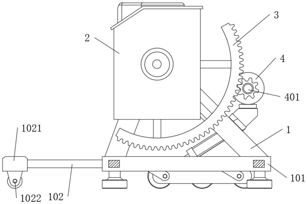 A stabilizing mechanism and stabilizing method of an overturned metal smelting furnace