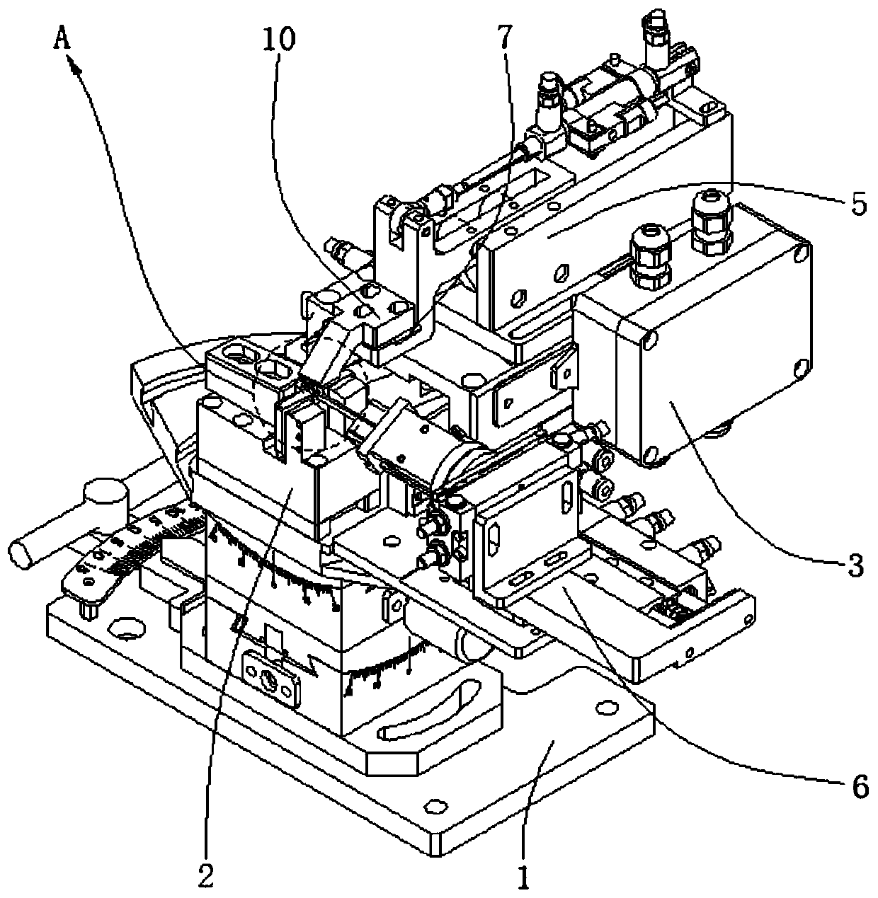 Automatic angle-rotating and side-pressing jig of position-rotary blade ...