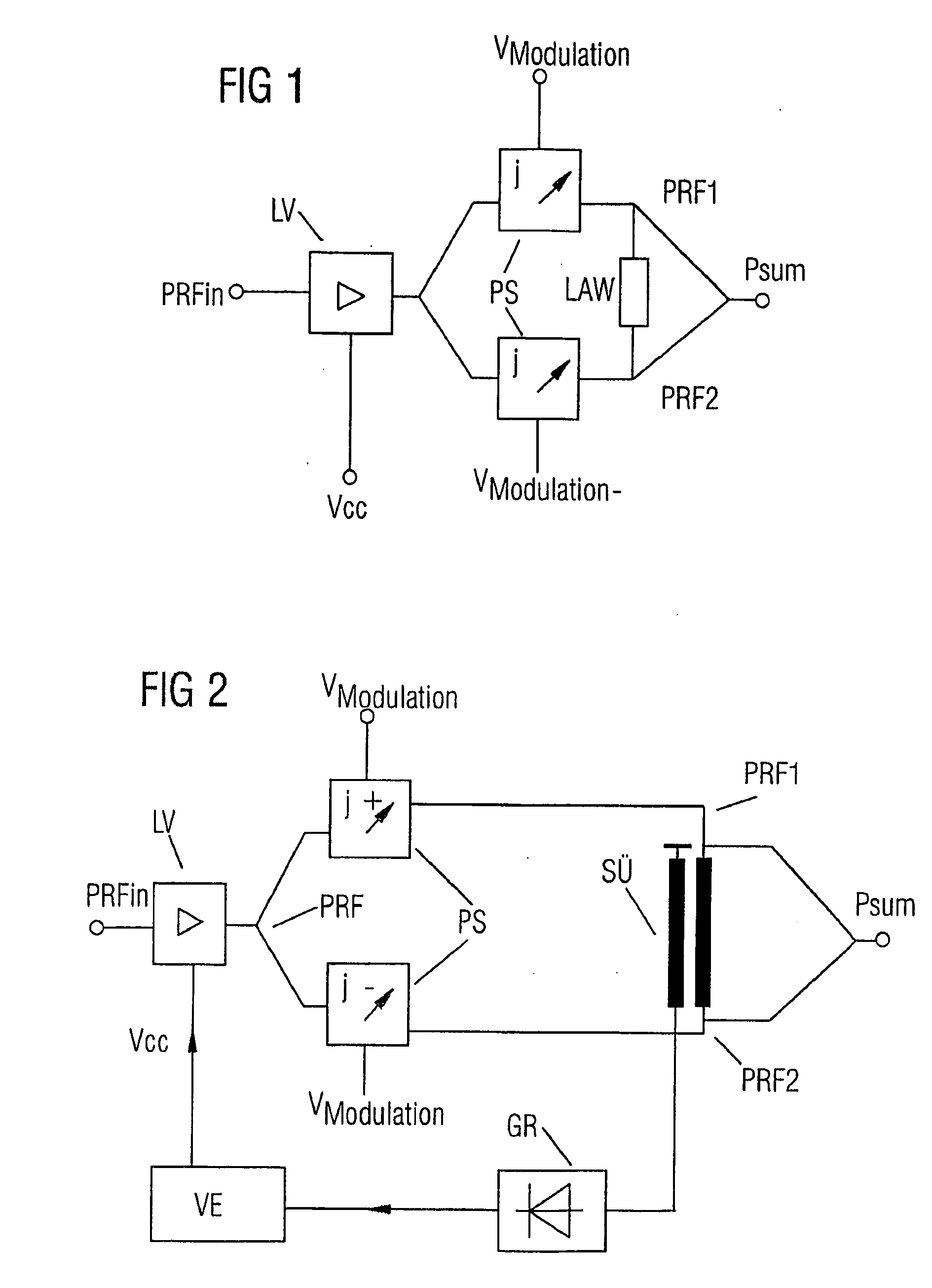 Linear amplification device with a non-linear amplification element for a mobile radio device