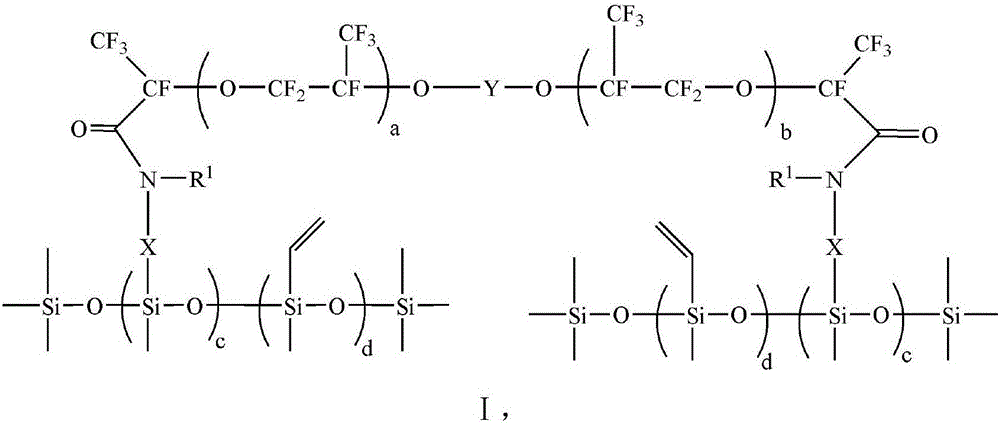 Vinyl perfluorinated polyether fluoride silicone oil and preparation method thereof