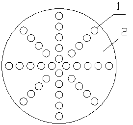 A gas-liquid distribution plate for an upflow reactor