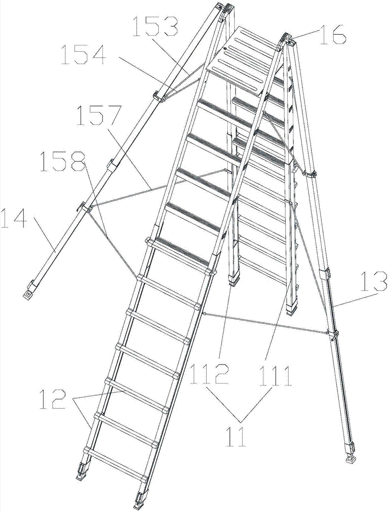 All-terrain non-falling ladder