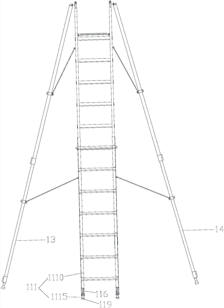 All-terrain non-falling ladder