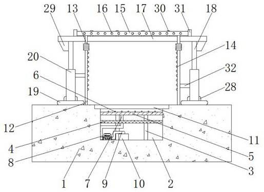 Soil loading site dust cleaning device for muck truck