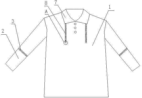 Old-person traveling garment with stable size and high adhesion and friction