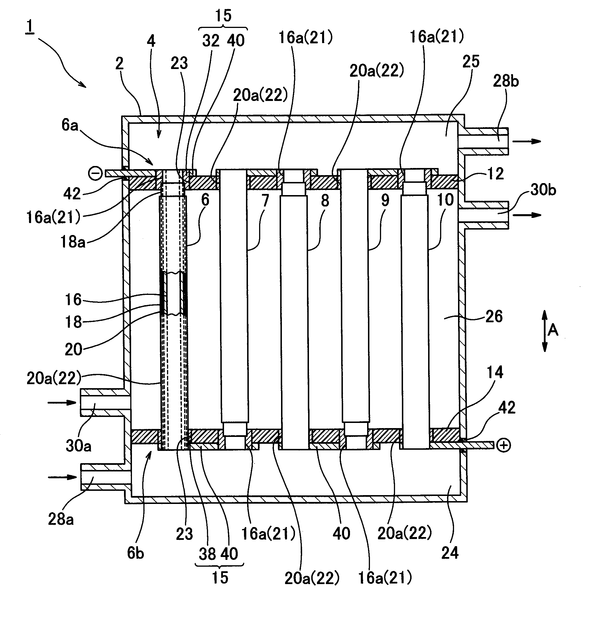 Fuel cell stack and fuel cell device including the same
