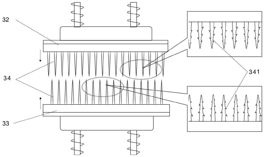 Fiber membrane bulking device and waste mask recycling and processing method