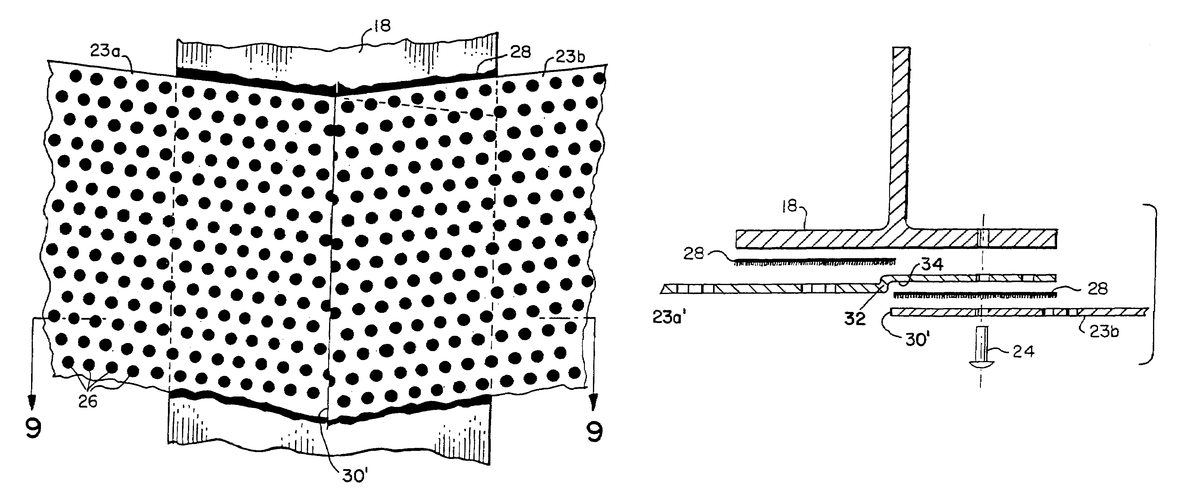 Perforate projection screen with inconspicuous seams