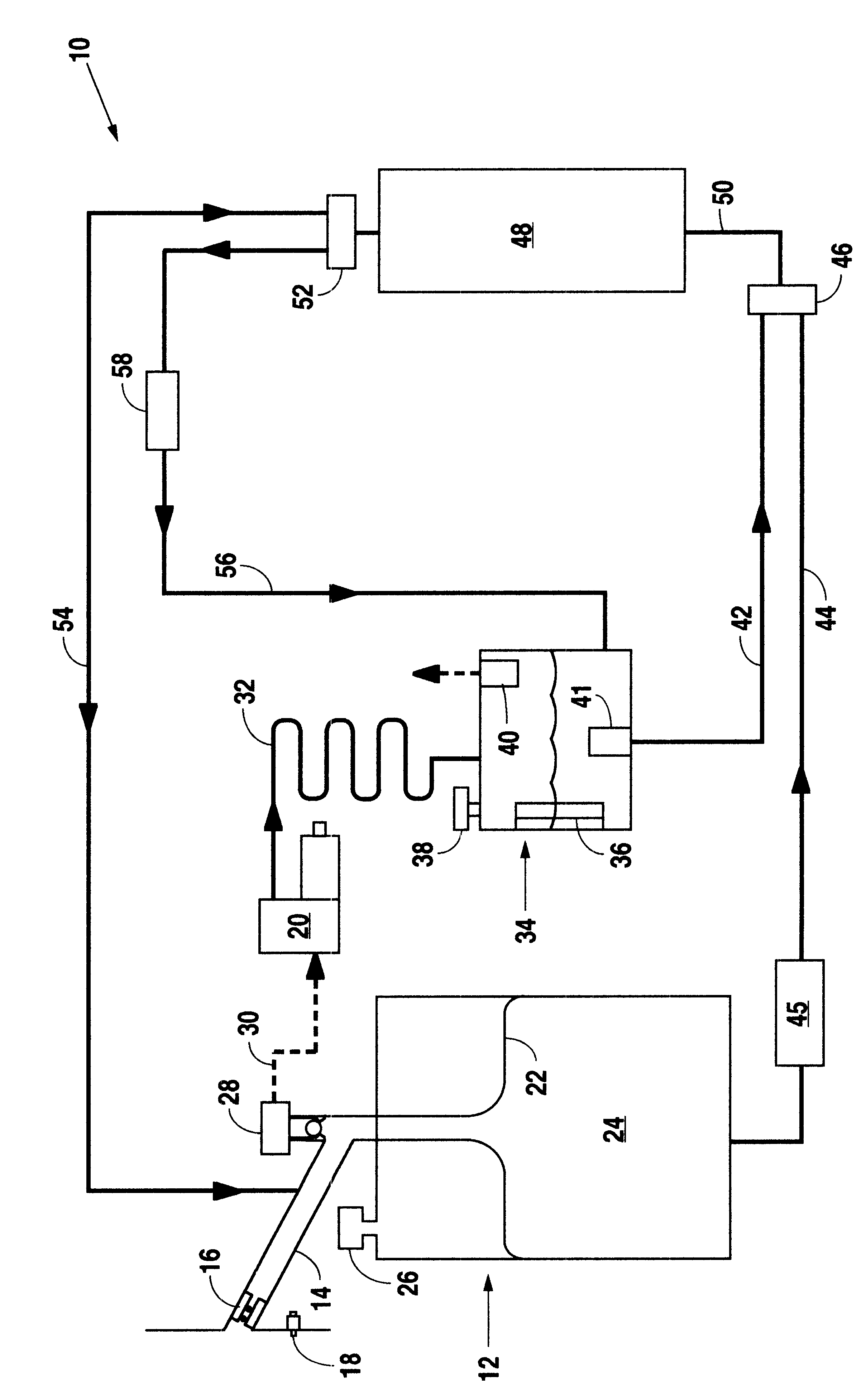On-board fuel vapor collection, condensation, storage and distribution system for a vehicle