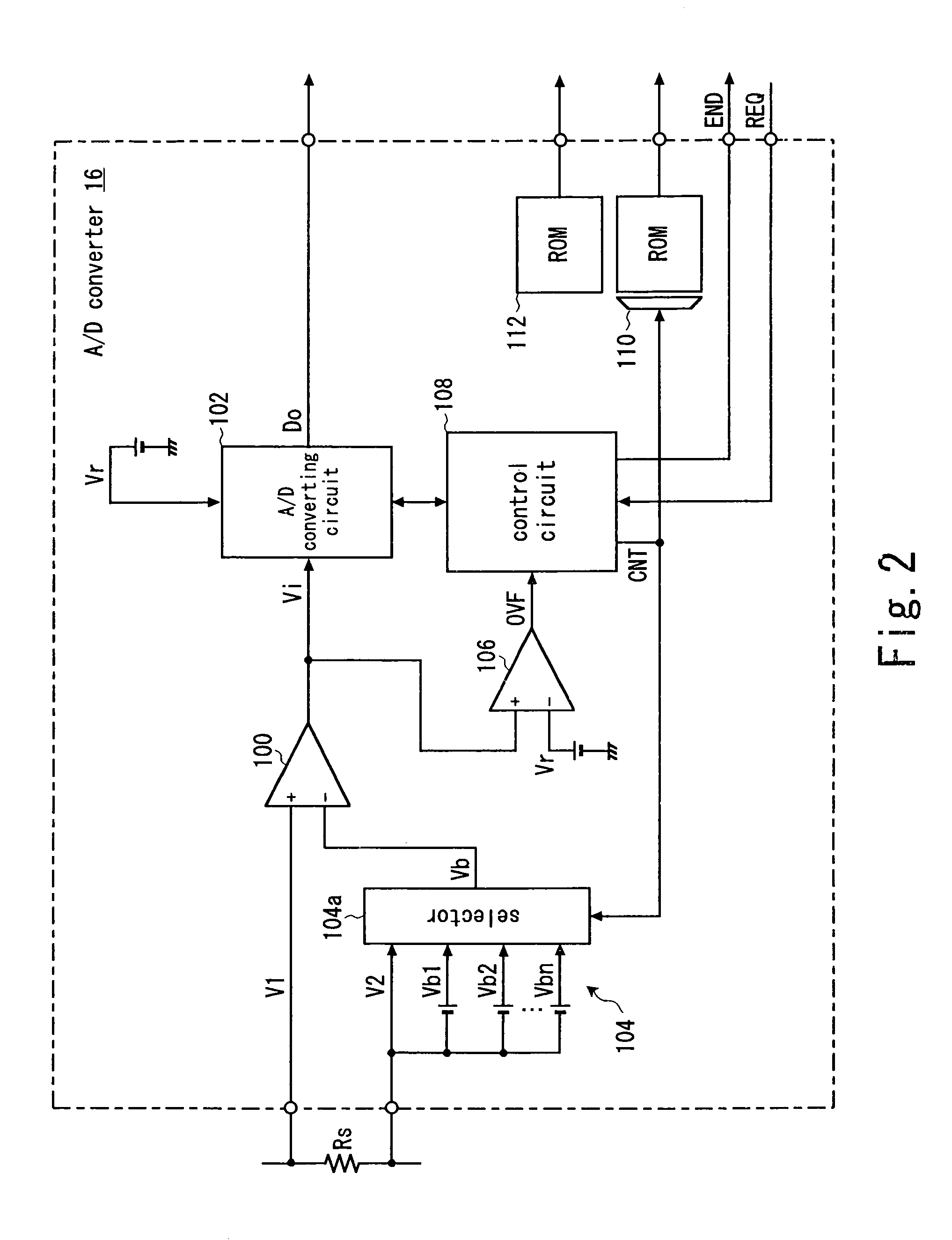 A/D converter, battery pack, electronics device and method of voltage measurement