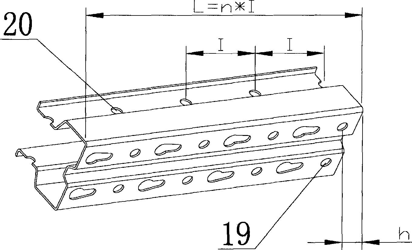 Fixed-hole fixed-length continuous shearing method of basic bore system section steel