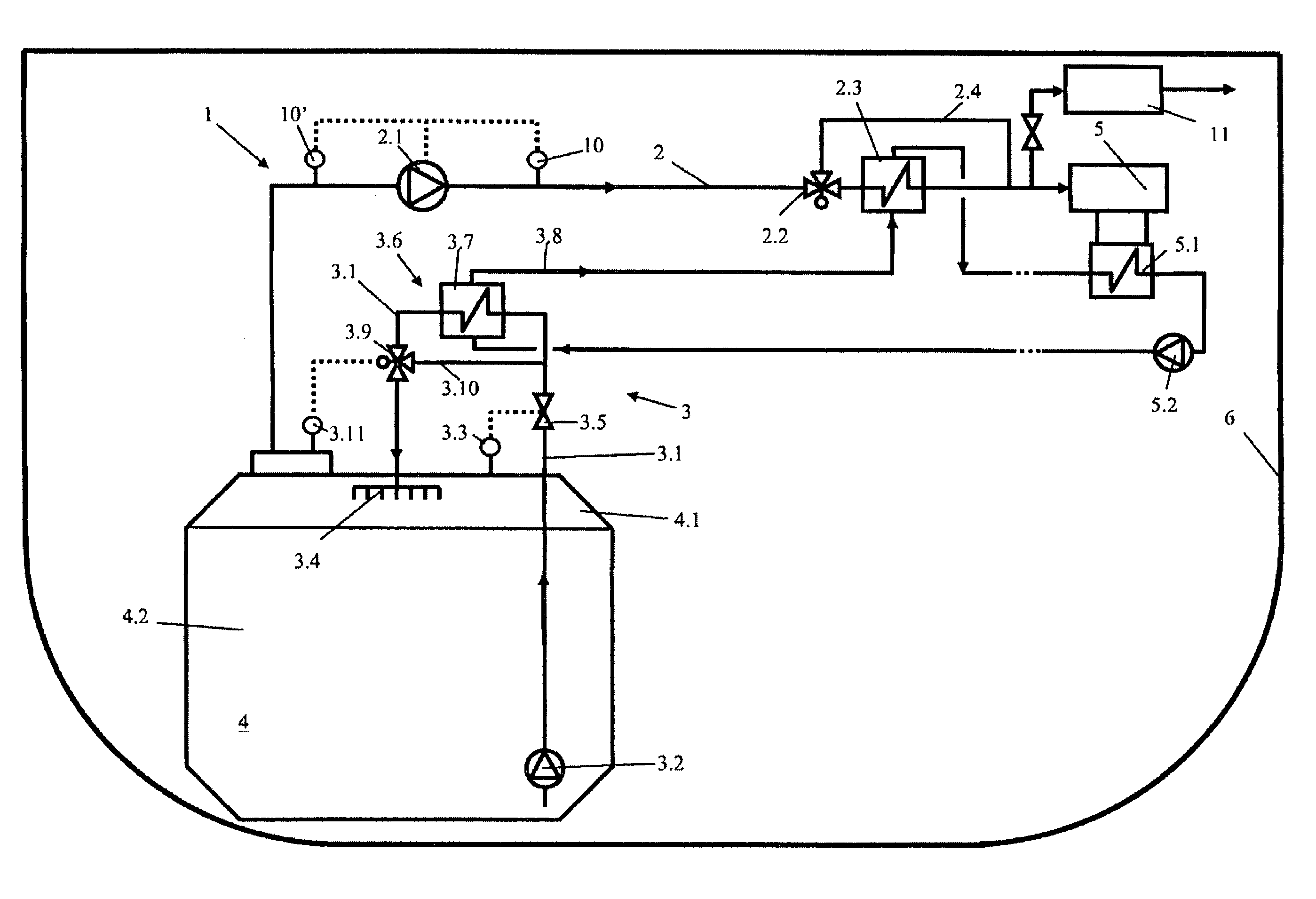 Gas supply arrangement of a marine vessel and method of providing gas in a marine vessel