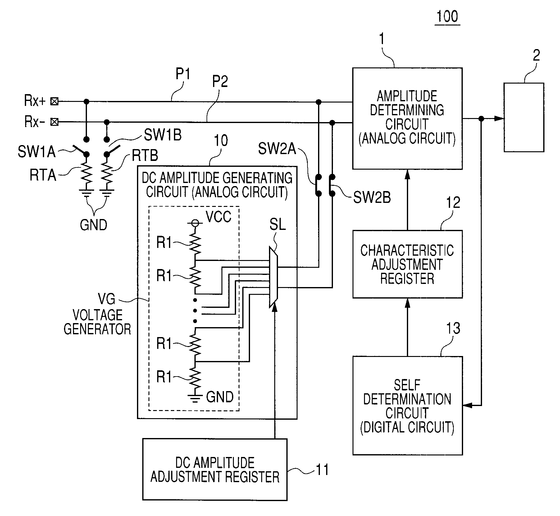 Oob (out of band) detection circuit and serial ata system