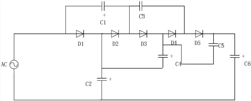 Energy collecting and voltage stabilizing power supply circuit based on taking electricity by using high-voltage power wires