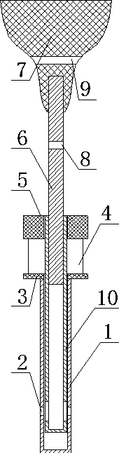 Jacking support device used at tail end of scaffold and pressure monitoring method