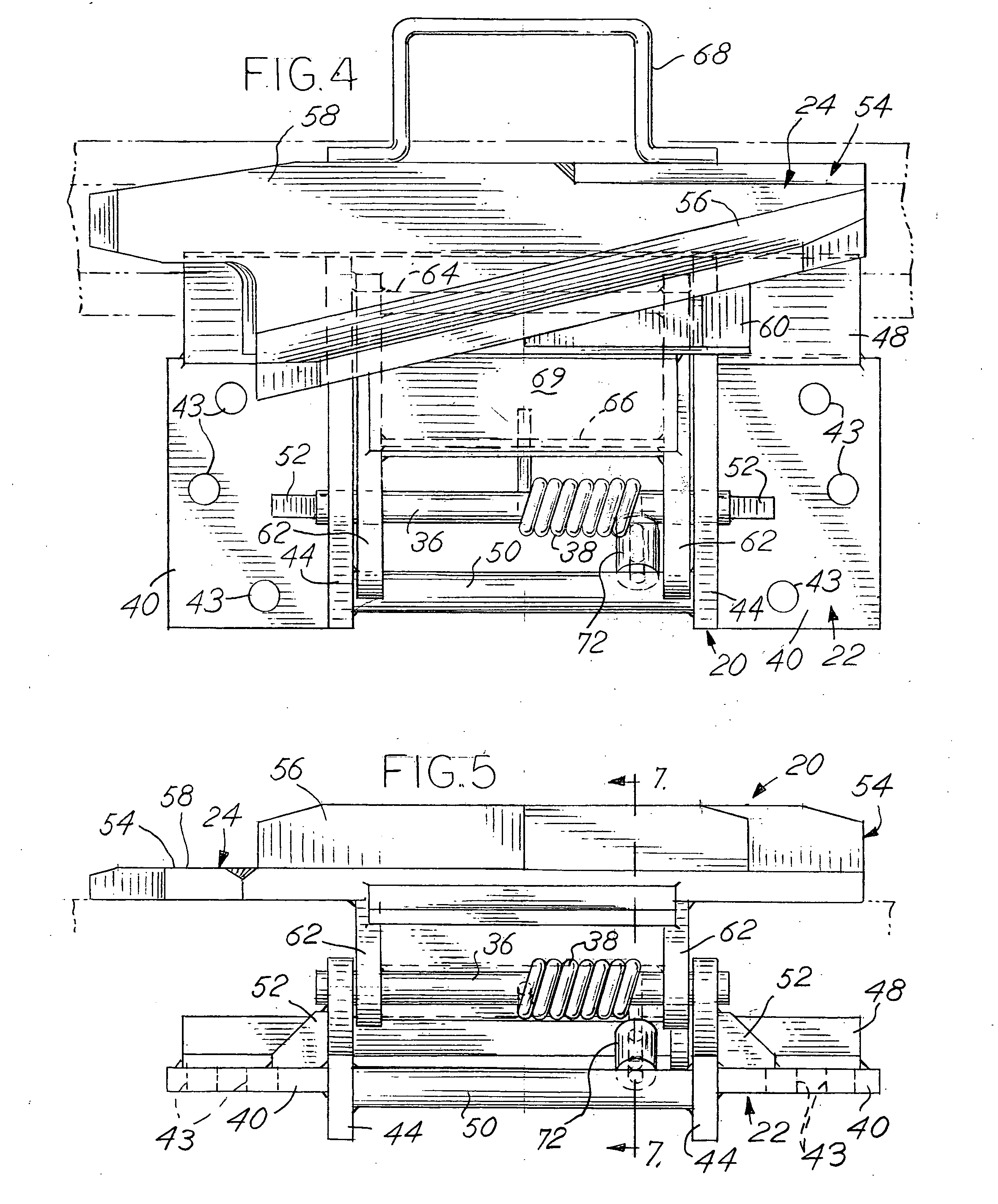 Hinged derail with assisted manual lifting and method for constructing