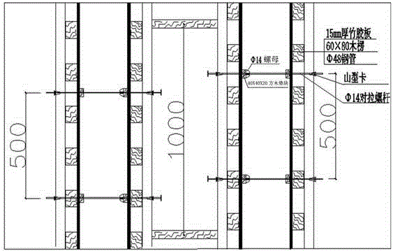 Vault shear wall anti-explosion and drilling-resistant formwork erecting construction method