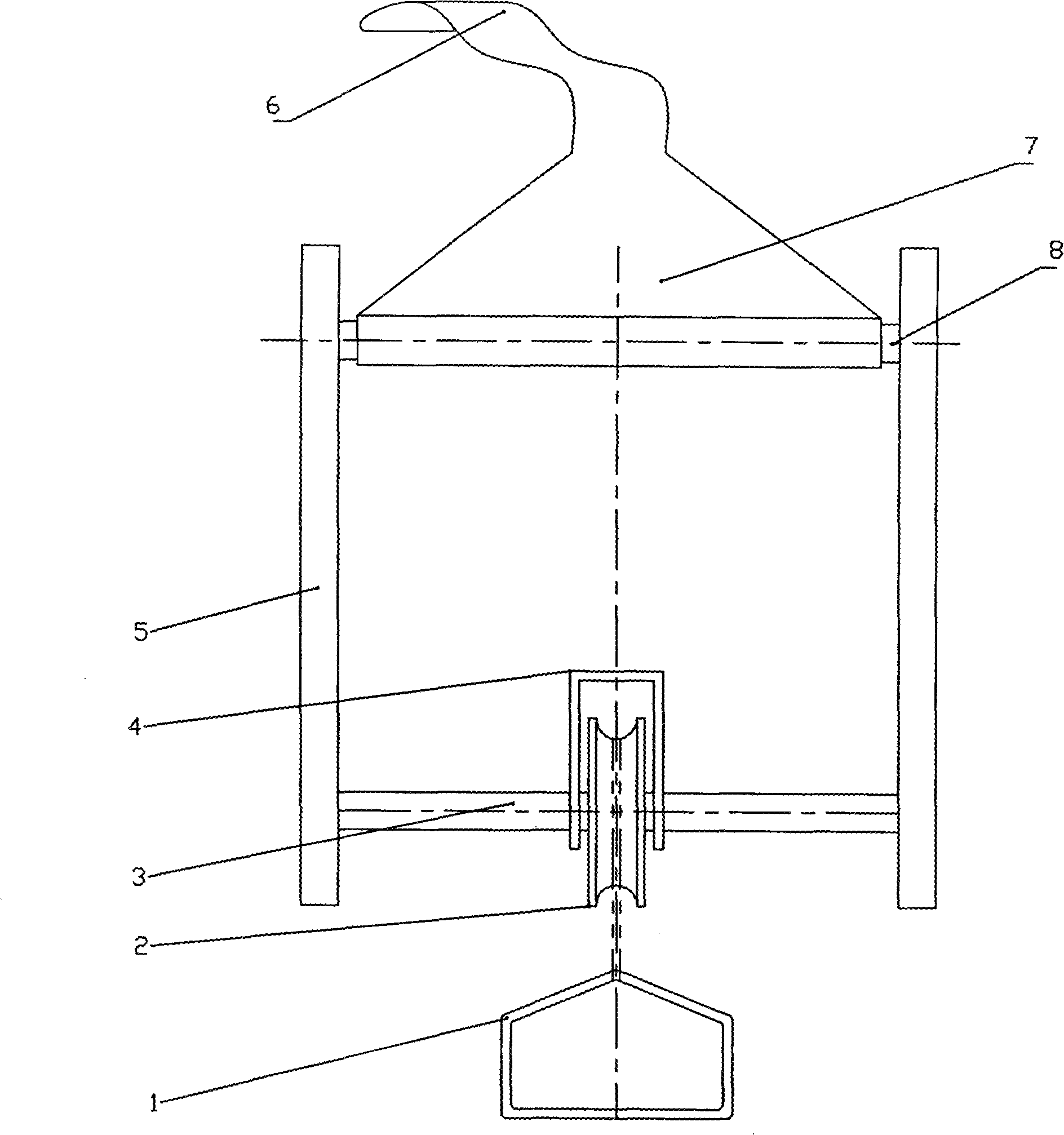 Lifting device for on/off wire of ice coating removal equipment for transmission line