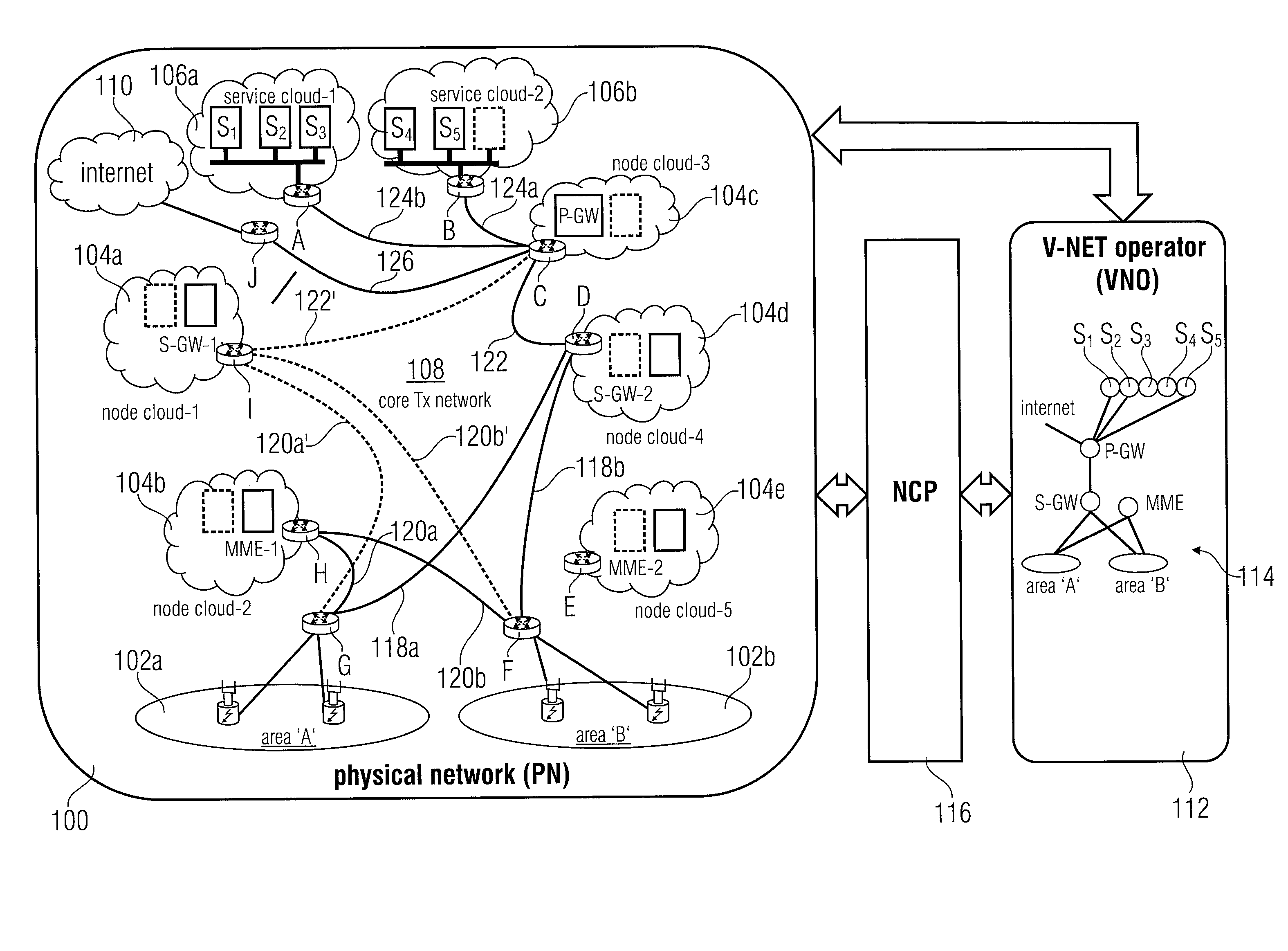 Method for mapping a network topology request to a physical network and communication system