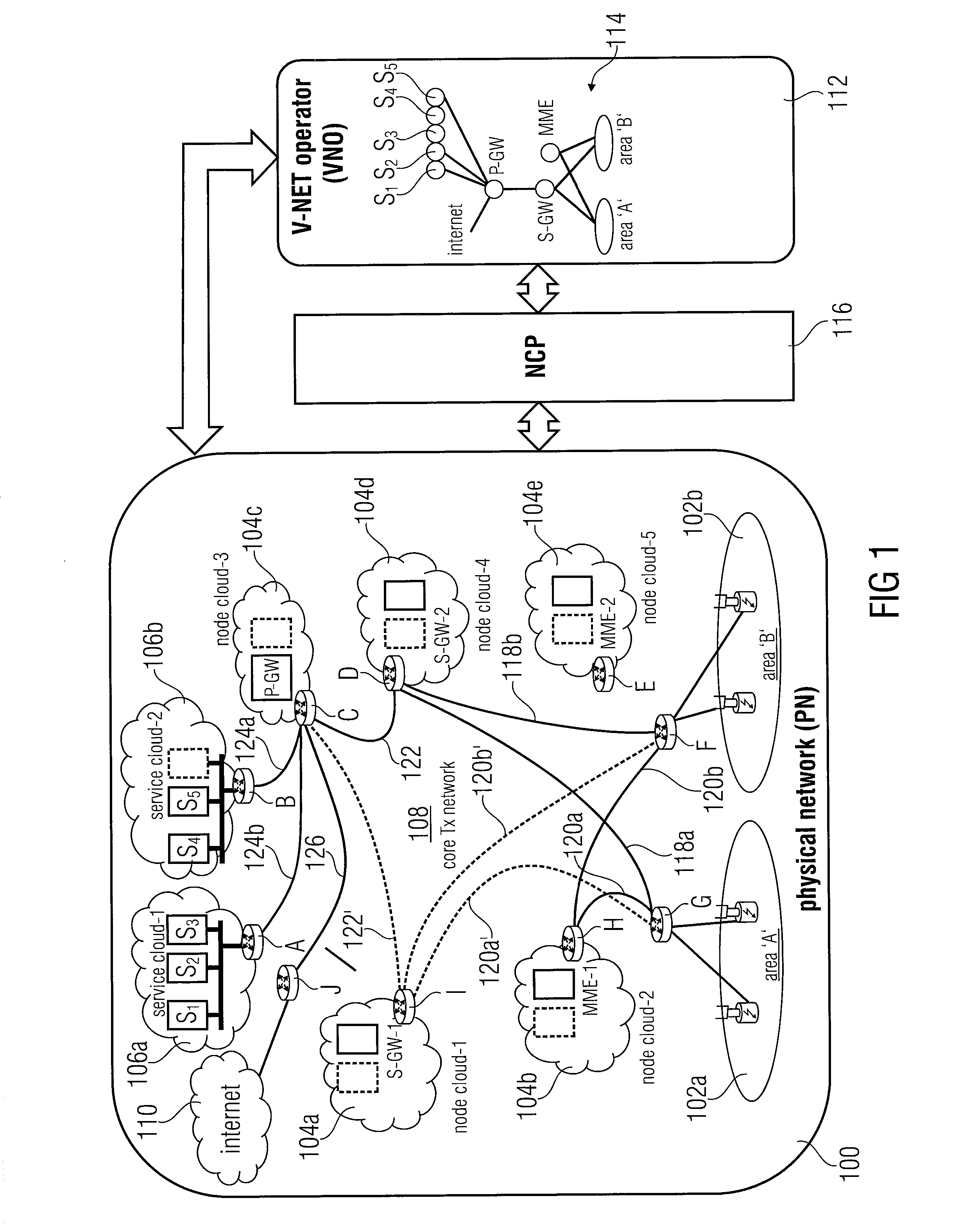 Method for mapping a network topology request to a physical network and communication system
