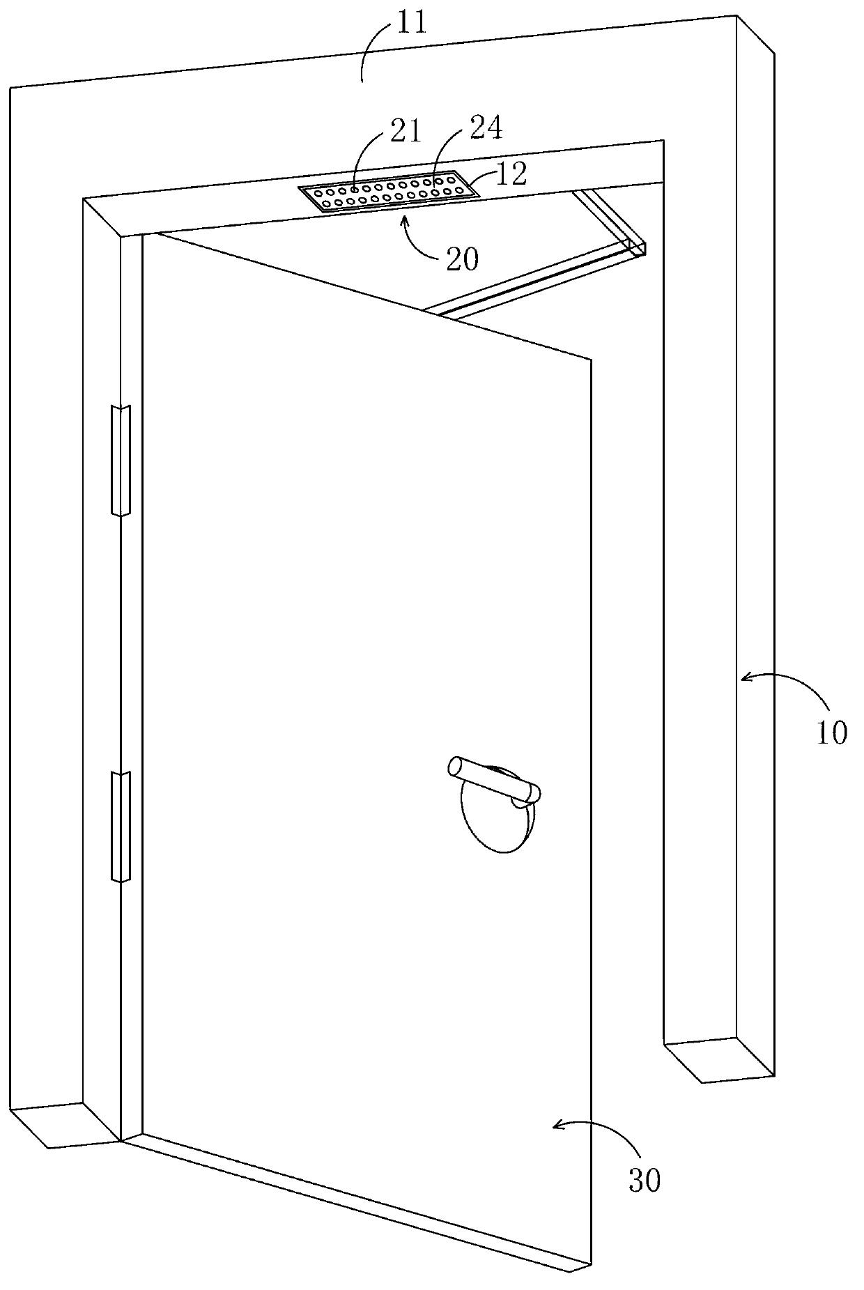 High-position emergency lighting fire door