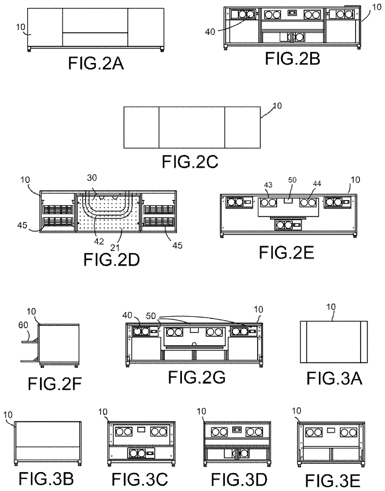 Universally adjusting ultra short throw projector credenza