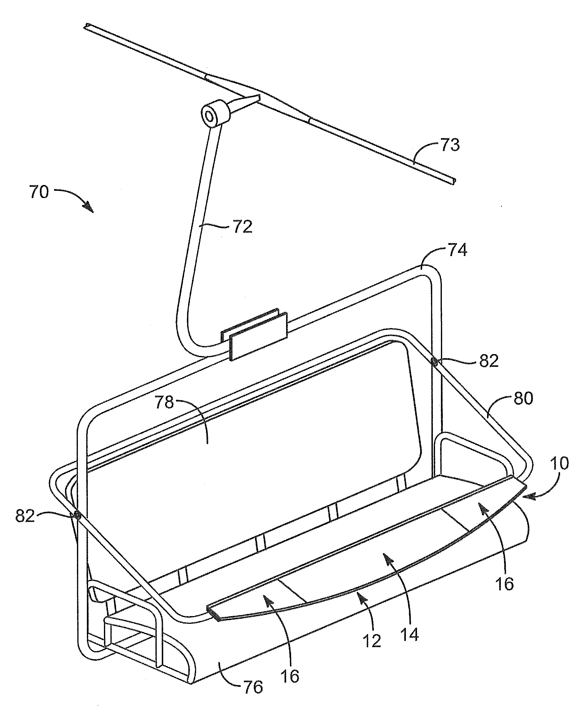 Ski-chair-lift display apparatus and method