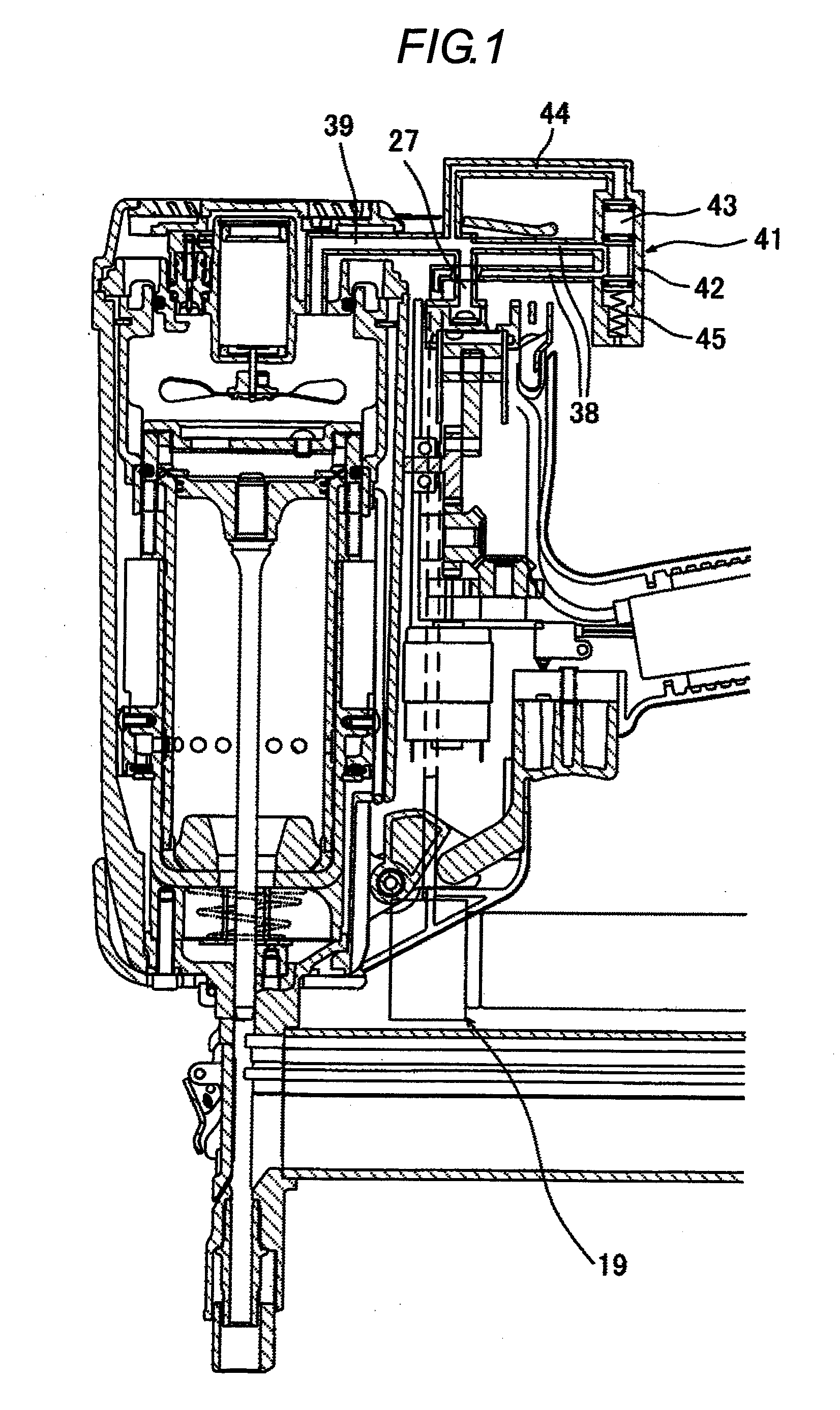 Gas internal combustion type nailing machine