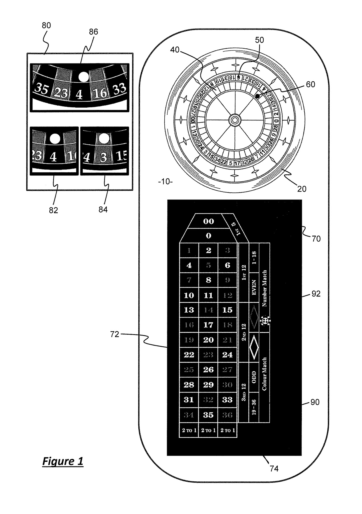 Roulette gaming method, system and apparatus