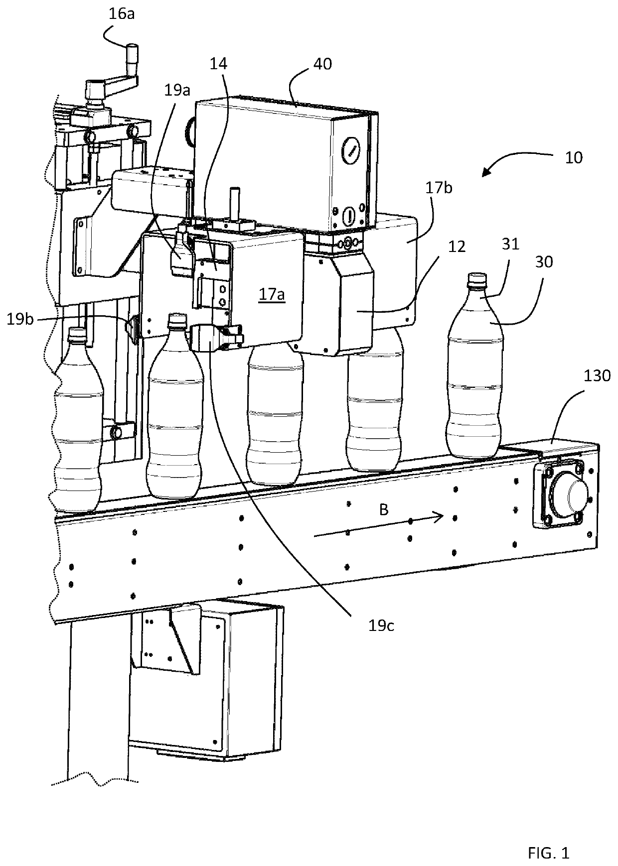 Group and method for measuring the pressure in closed containers