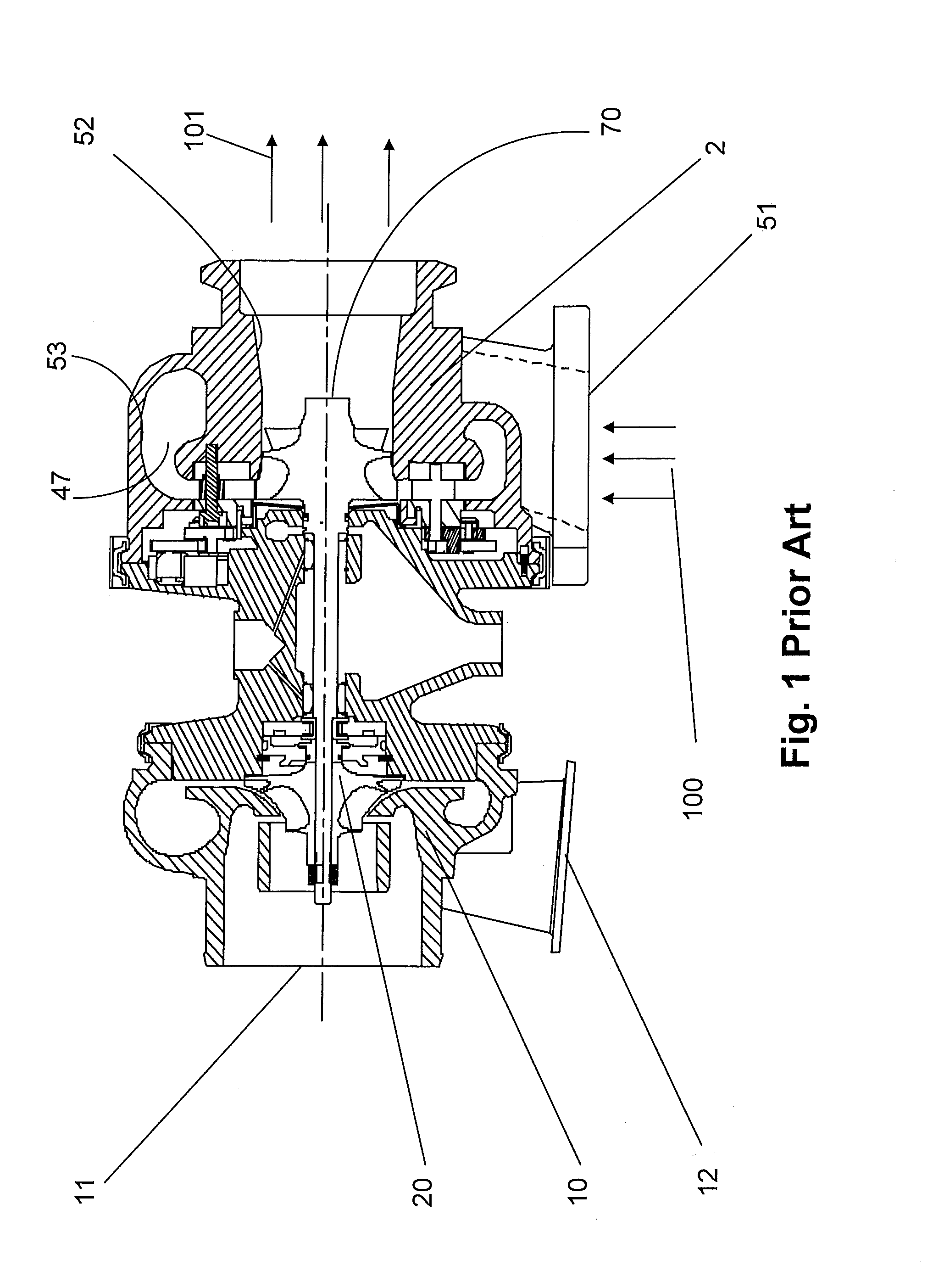 Simplified variable geometry turbocharger with increased flow range