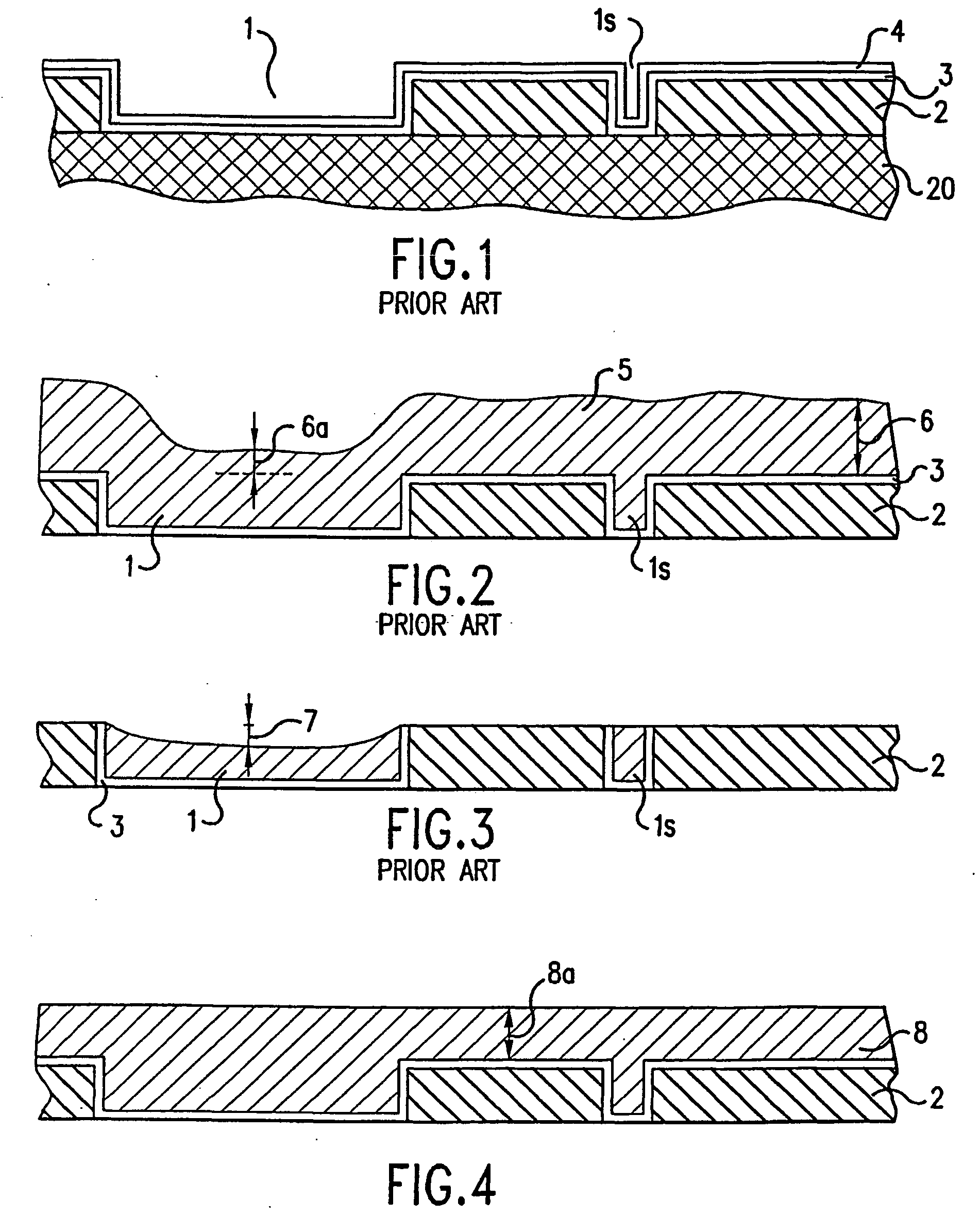 Process to minimize and/or eliminate conductive material coating over the top surface of a patterned substrate