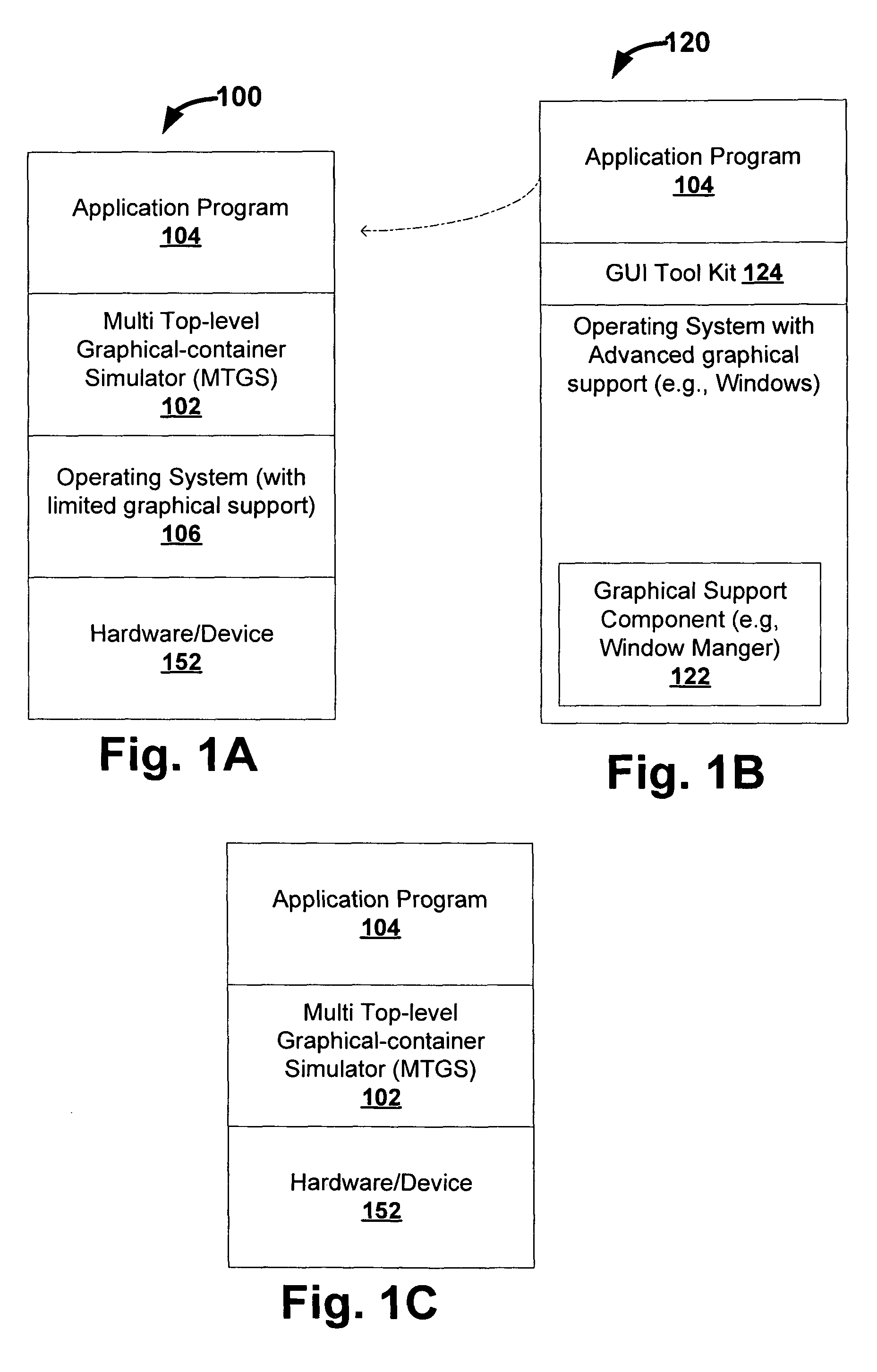 Simulation of multi top-level graphical containers in computing environments