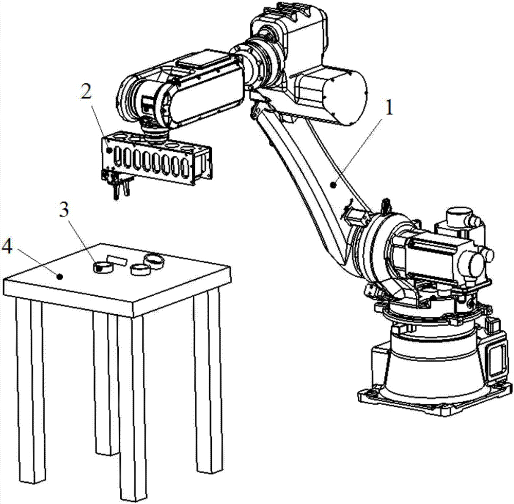 Robot grabbing system and workpiece grabbing method