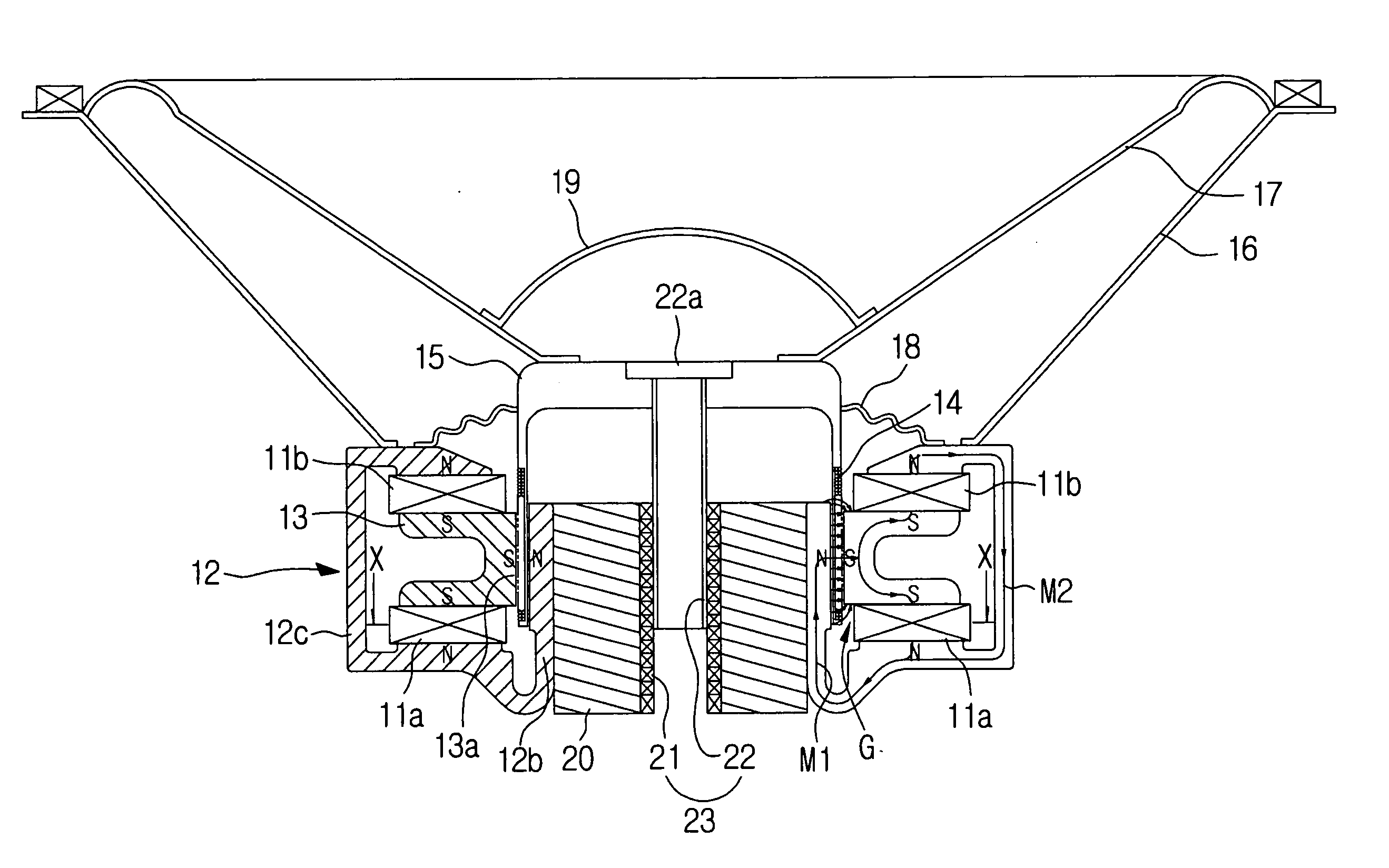 Magnetic circuit having dual magnets, speaker and vibration generating apparatus using the same