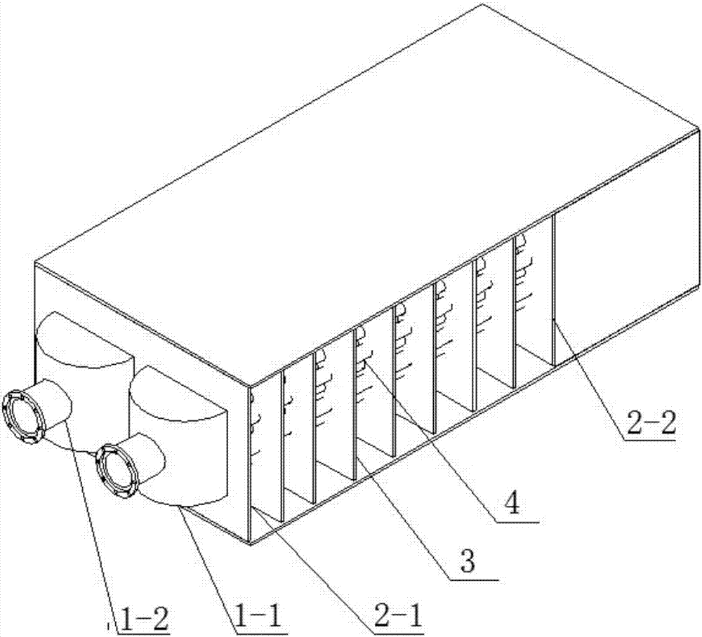 A horizontally placed fluoroplastic tubular heat exchanger