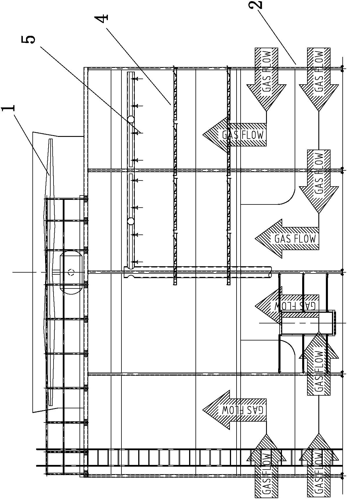 Filler-free impact explosive type high-efficient cooling tower