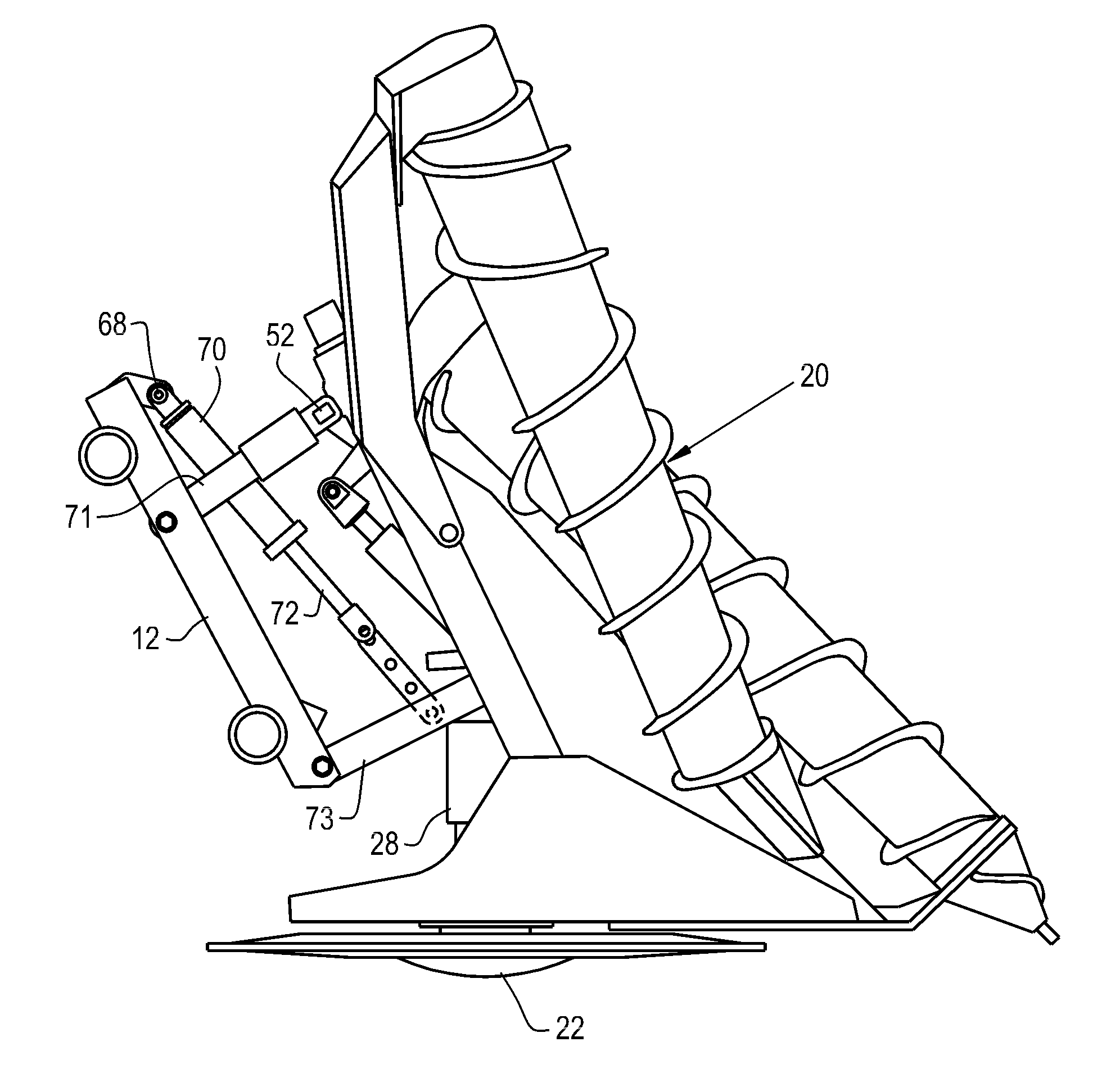 Method and Apparatus for Control of Base Cutter Height for Multiple Row Sugar Cane Harvesters