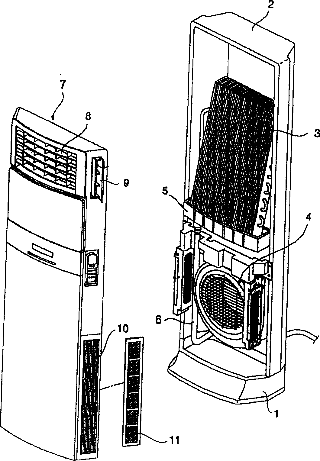 Cabinet air-conditioner indoor machine evaporation structure