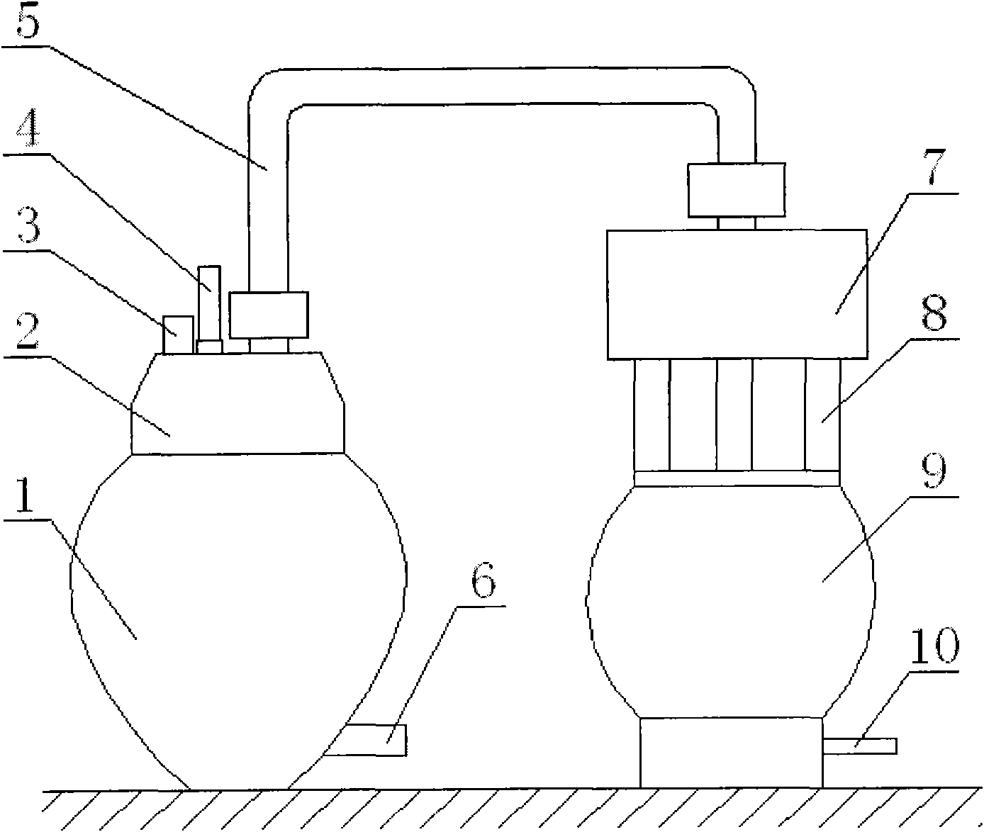 Method and equipment for distilling pottery jar wine