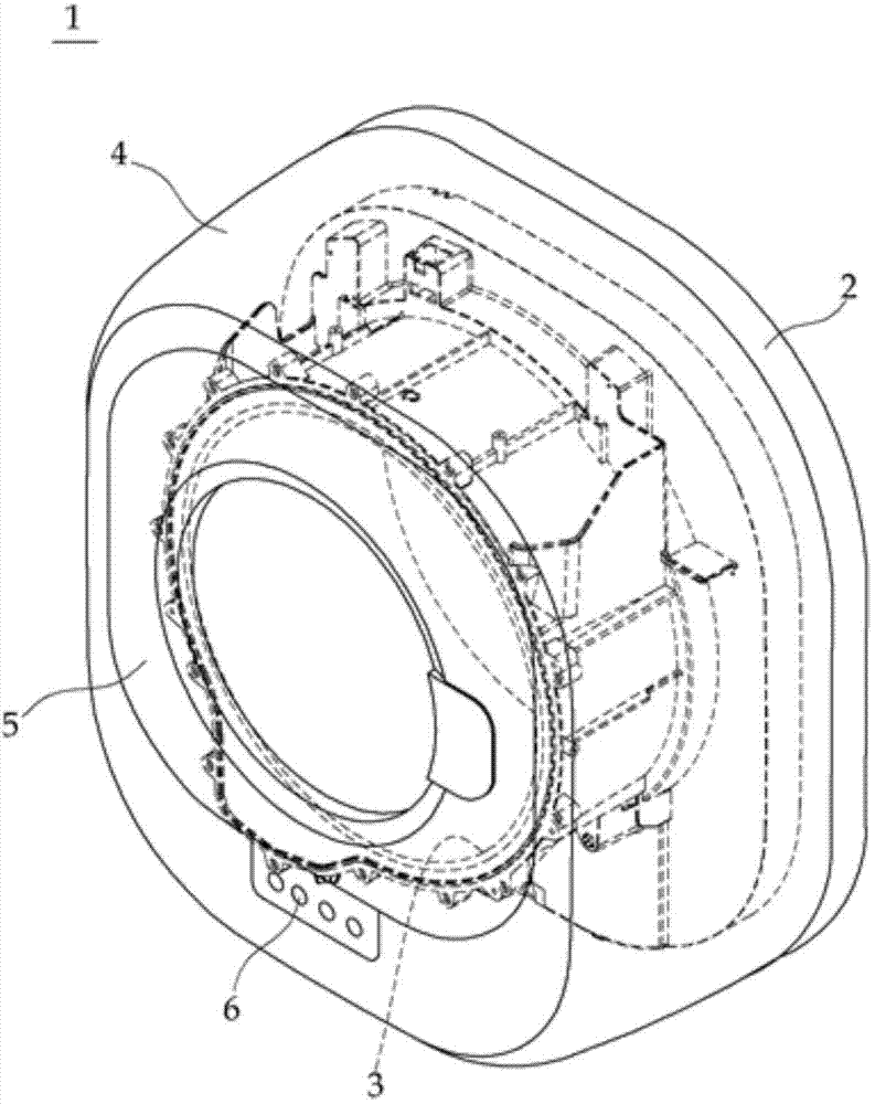 Device for fixing a wall-mounted drum type washing machine