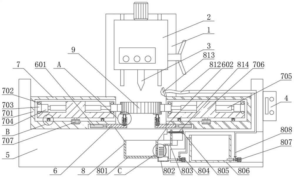 Automobile flywheel drilling device with mechanical automatic positioning function