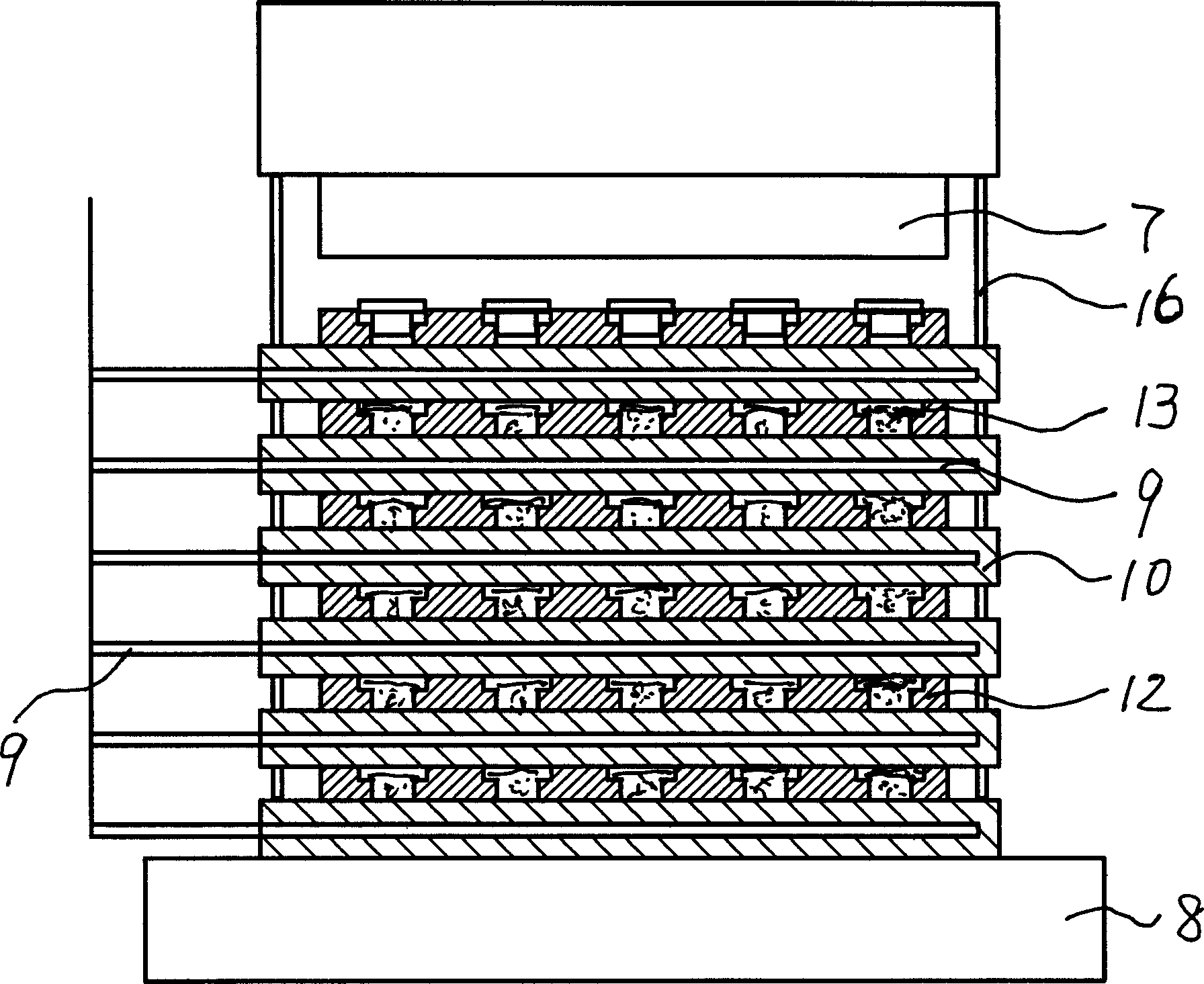 Preparation process for disk type brake lining and dedicated apparatus therefor