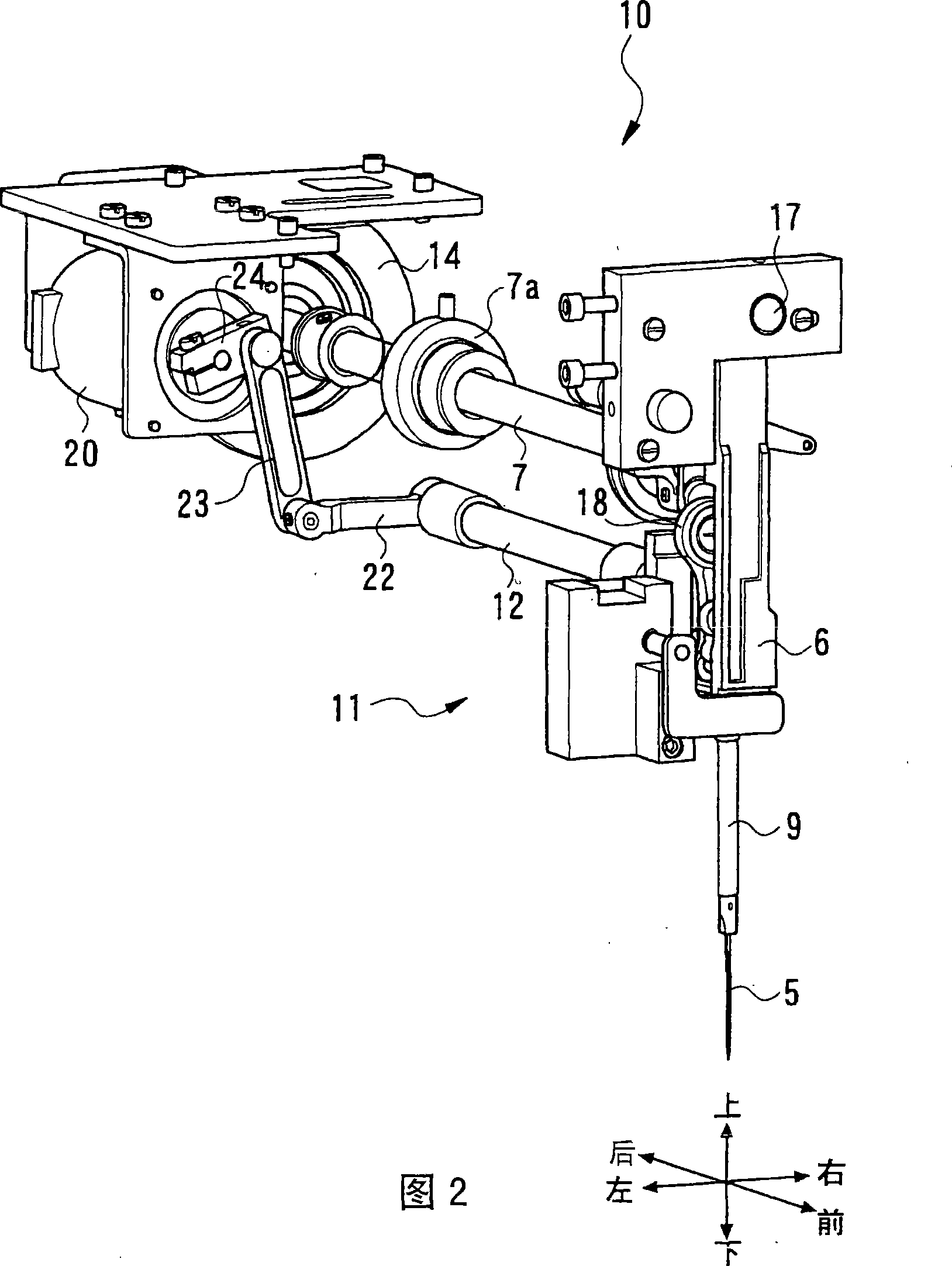 Sewing machine for buttoning