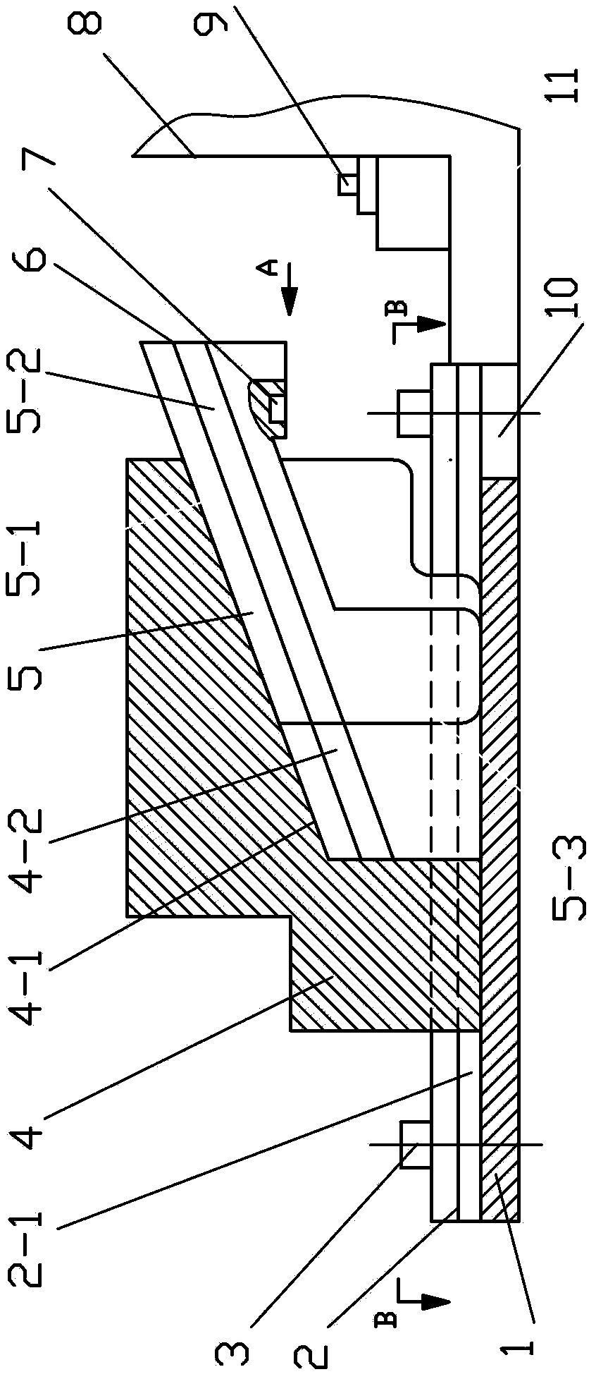 Two-stage sliding block device for die