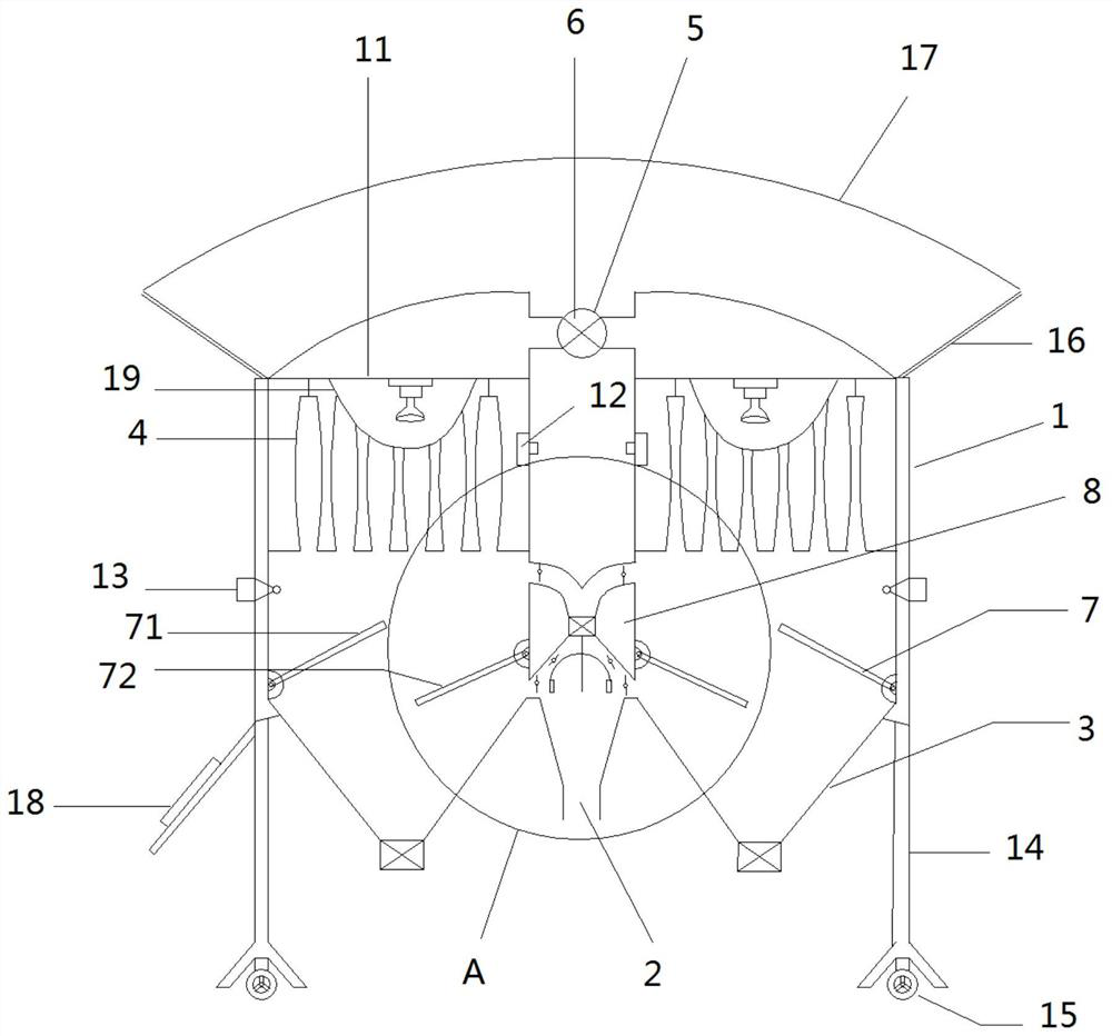 Bag type dust removal device and use method thereof