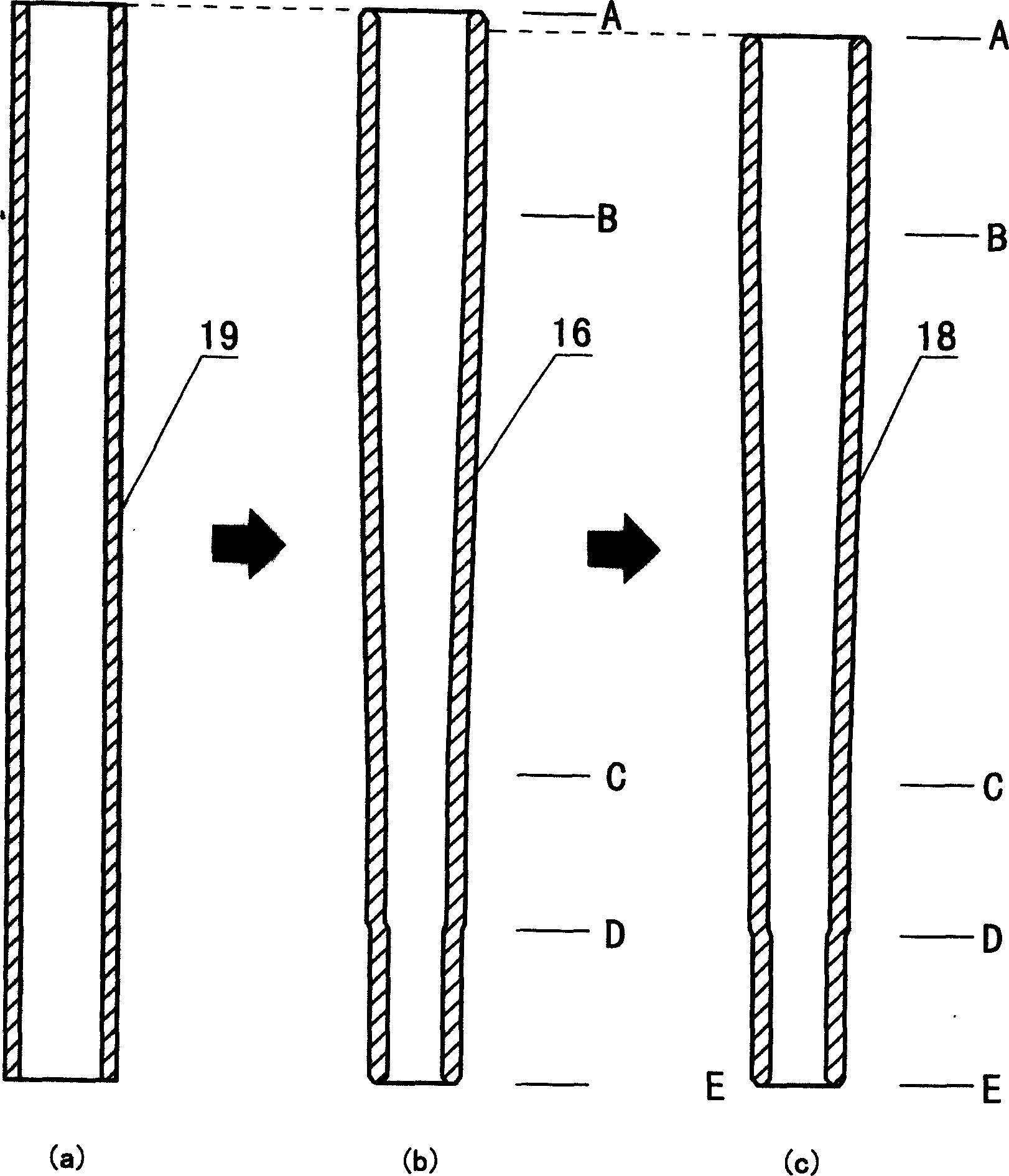 Method and equipment for producing directional vertical taper pipe in motorcycle through cold extrusion