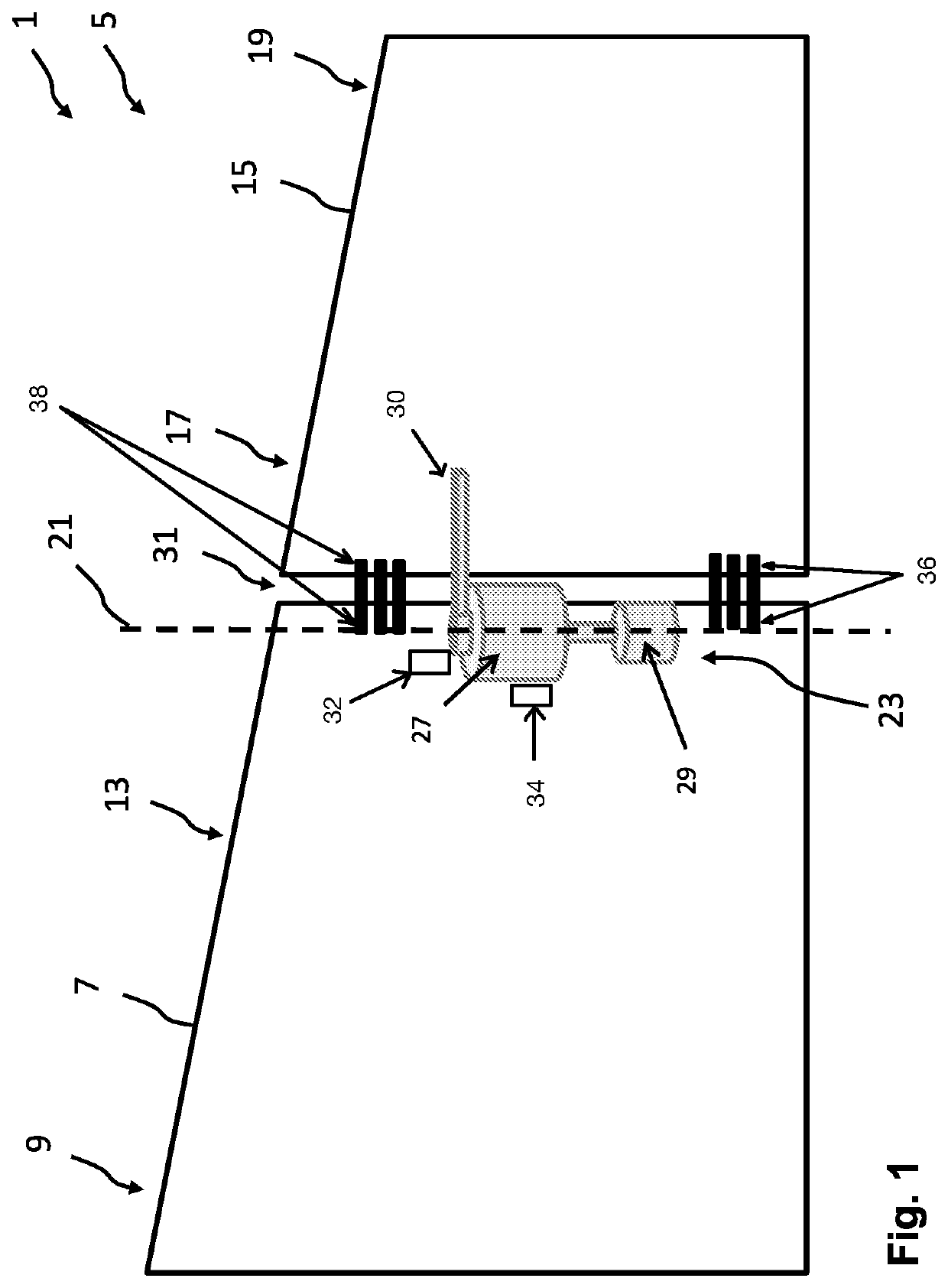 Wing arrangement for an aircraft and aircraft