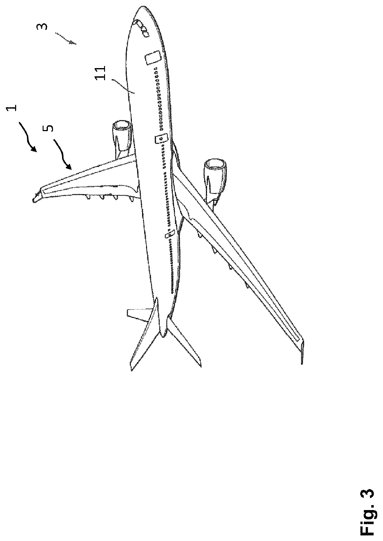 Wing arrangement for an aircraft and aircraft