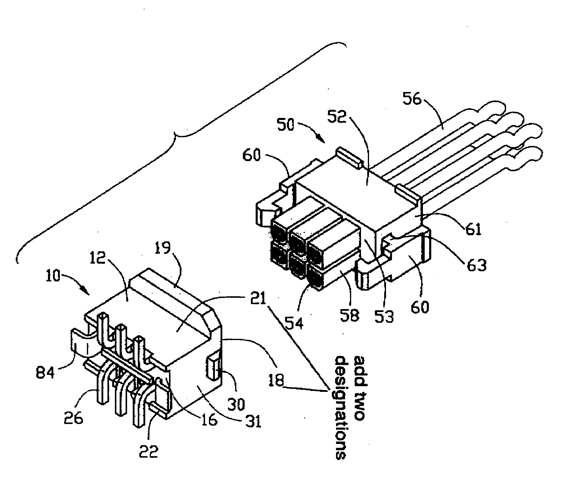 Power connector having latch devices on opposite sides and an Anti-mismating structure